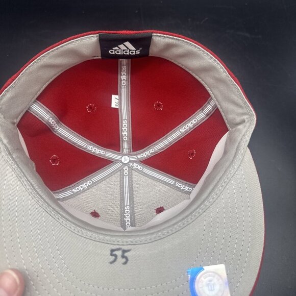 Nebraska Cornhuskers Adidas Red Climalite NCAA Fitted Hat Cap 7 1/8 NEW - Picture 6 of 8